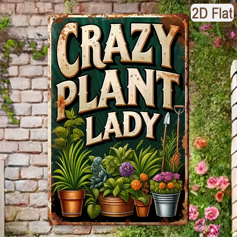 Gardening Tools Vintage - لافتة معدنية عتيقة بتصميم ثنائي الأبعاد