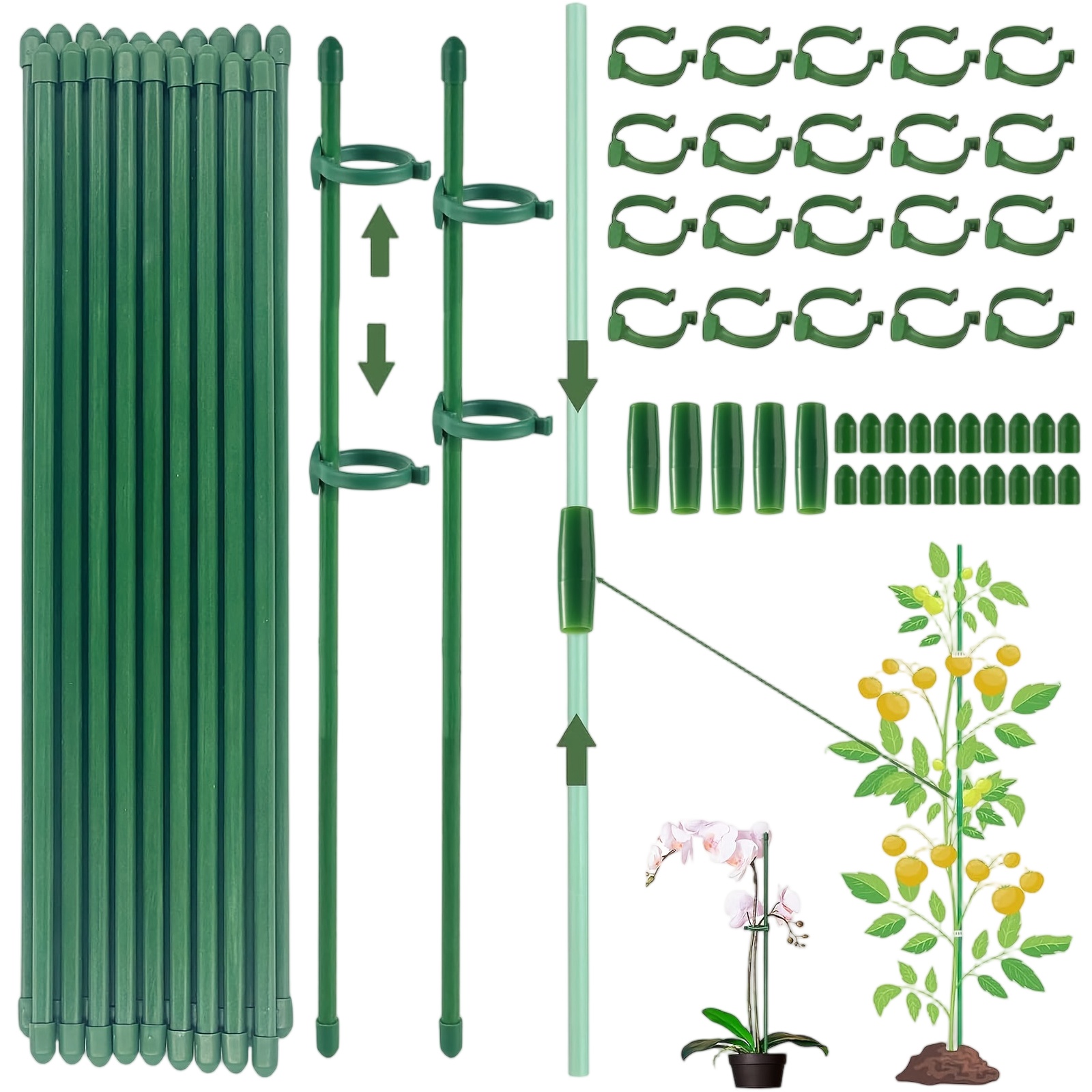 Orchid Potting Mix - دعامات نباتات قابلة للتعديل، أعمدة حديقة