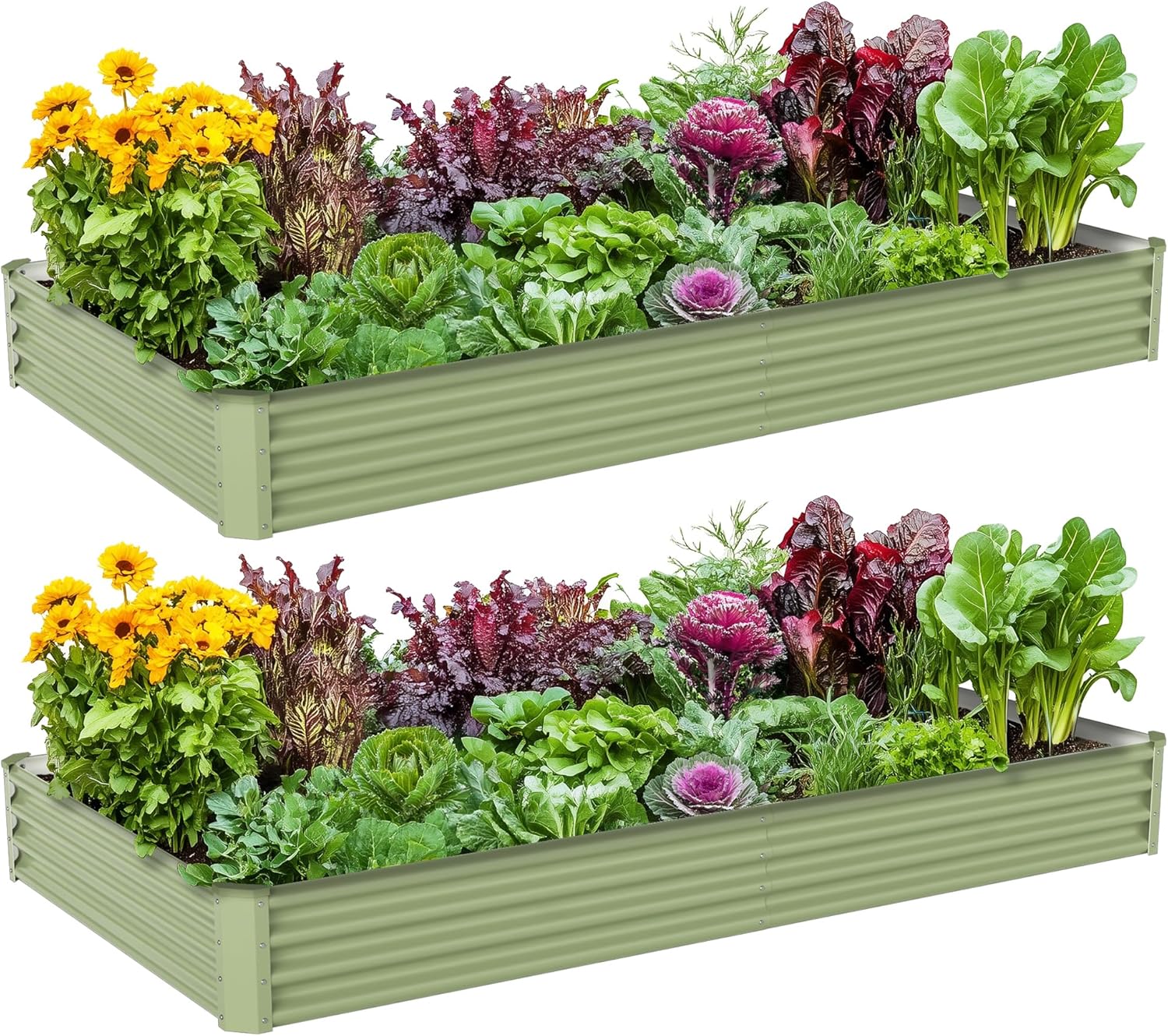 Raised Bed Planter Box - حوض زراعة خضروات معدني للاستخدام الخارجي،