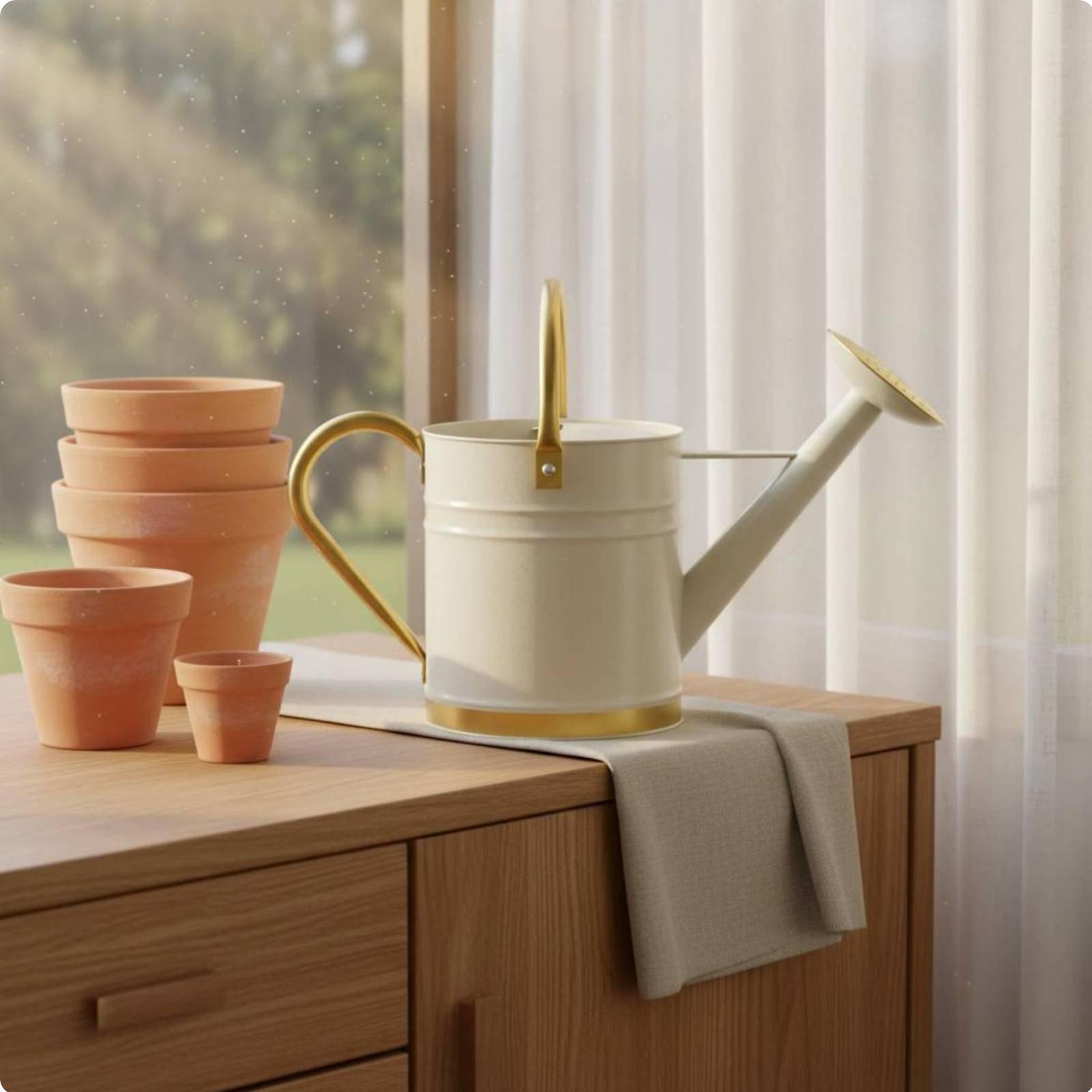 Watering Can Long Spout - إبريق سقي معدني طويل الفوهة مانع