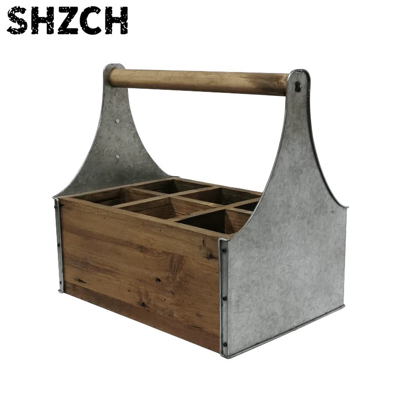 منظم تخزين خشبي ومعدني بمقبض،  - مراجعة Gardening Tools Vintage وسعره
