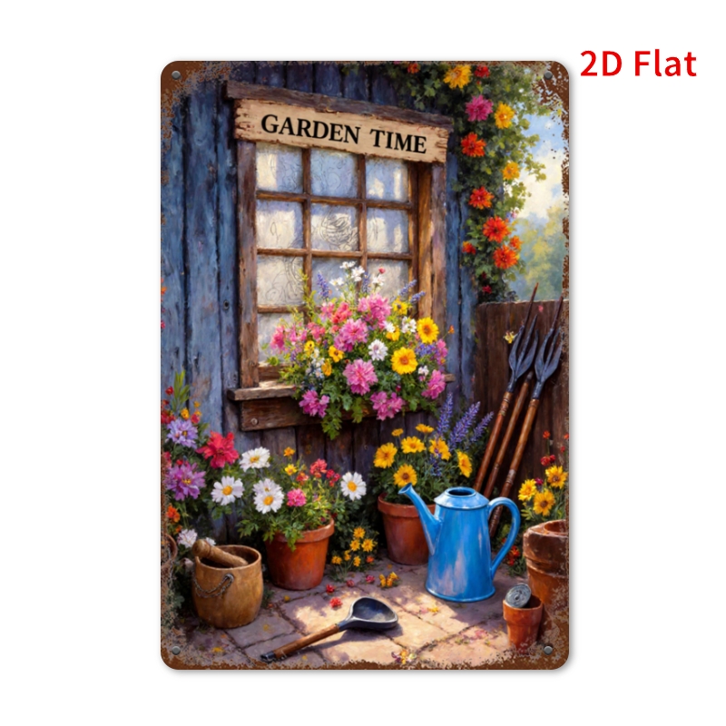 لافتة معدنية بتصميم أدوات الزر - مراجعة Gardening Tools Vintage وسعره