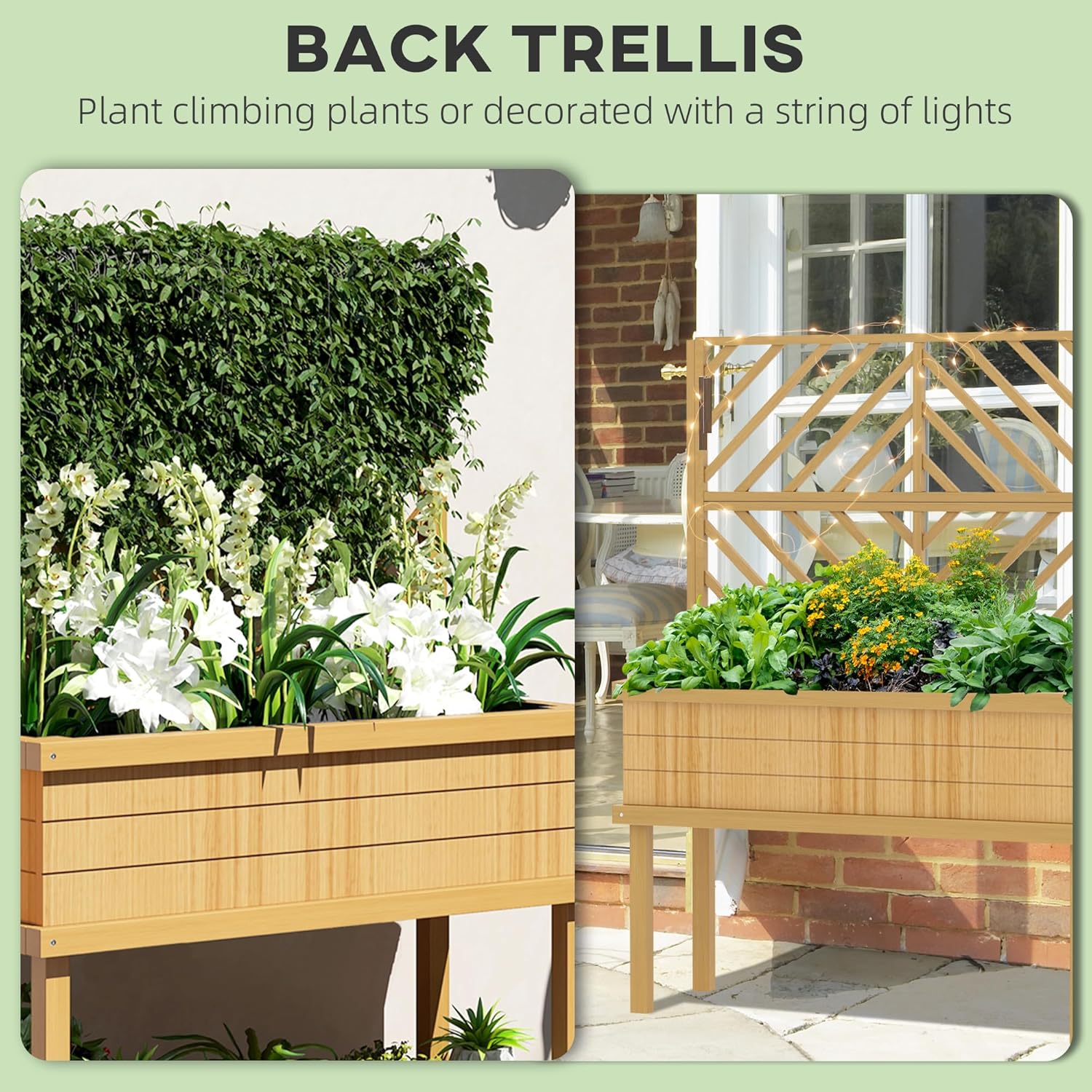 حوض زراعة مرتفع مع شبكة تسلق ل - مراجعة Raised Bed Planter Box وسعره
