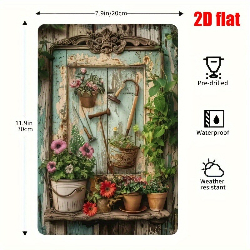 لافتة معدنية عتيقة بنقوش زهرية - مراجعة Gardening Tools Vintage وسعره