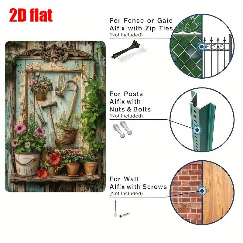 لافتة معدنية عتيقة بنقوش زهرية - مراجعة Gardening Tools Vintage وسعره