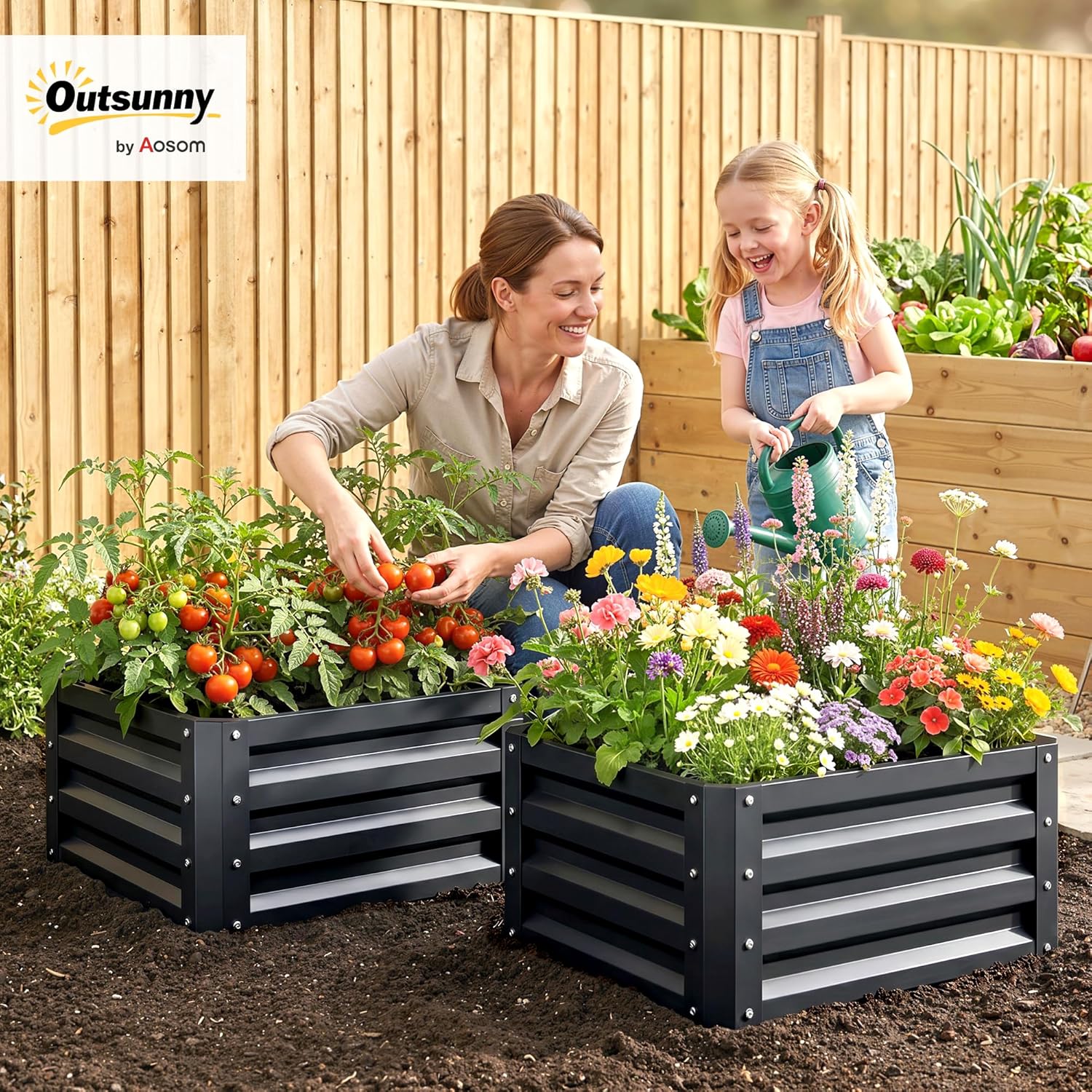 حوض زراعة معدني مجلفن من قطعتي - مراجعة Raised Bed Planter Box وسعره
