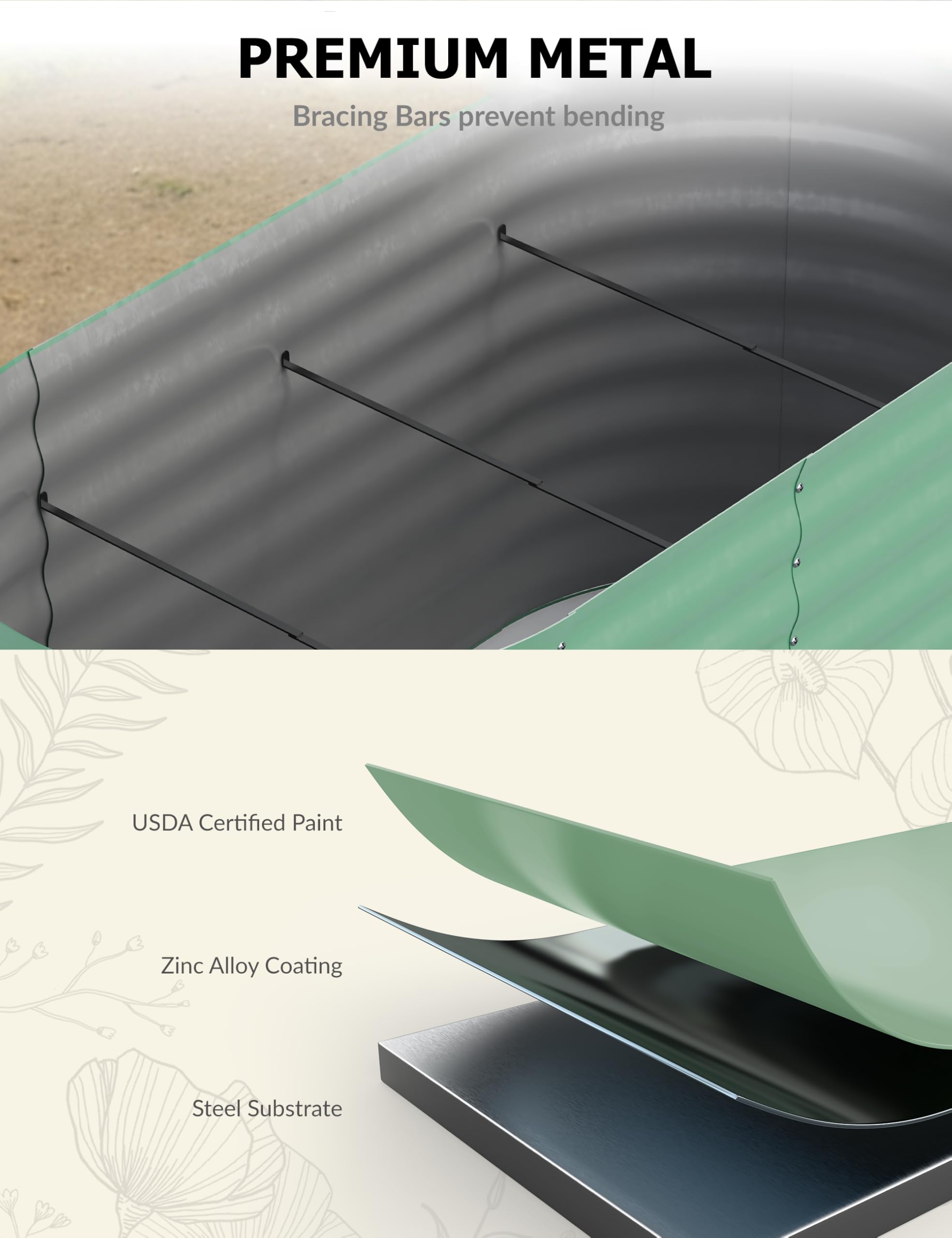 حوض زراعة مرتفع مجلفن مقاس 8×4 - مراجعة Raised Bed Planter Box وسعره